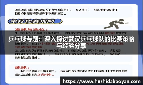 乒乓球专题：深入探讨武汉乒乓球队的比赛策略与经验分享