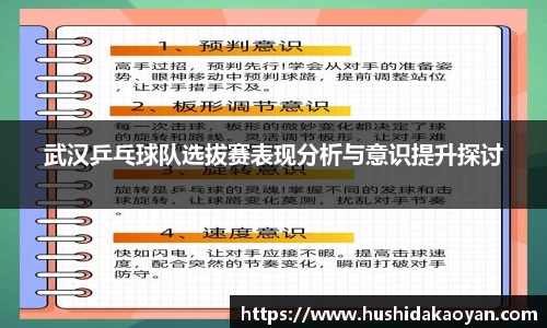 武汉乒乓球队选拔赛表现分析与意识提升探讨